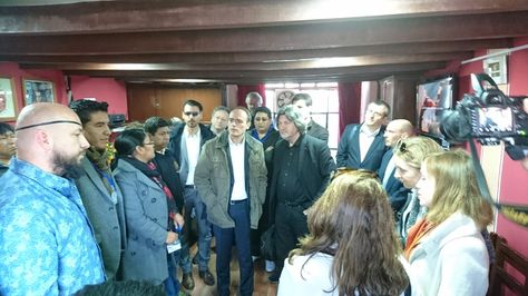 El defensor del Pueblo, David Tezanos Pinto, junto a los legisladores europeos