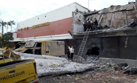 Así quedó el inmueble de prosegur en Ciudad del Este, Paraguay. Foto: ABC Digital