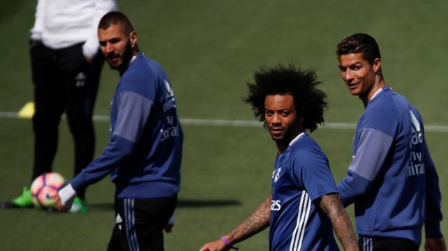 Benzema, Marcelo y Cristiano Ronaldo, figuras del Real Madrid. Foto. Reuters %image_alt%