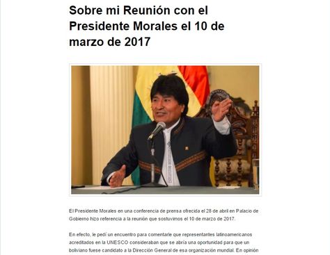 La réplica que publicó Carlos Mesa sobre las afirmaciones del presidente Evo Morales.