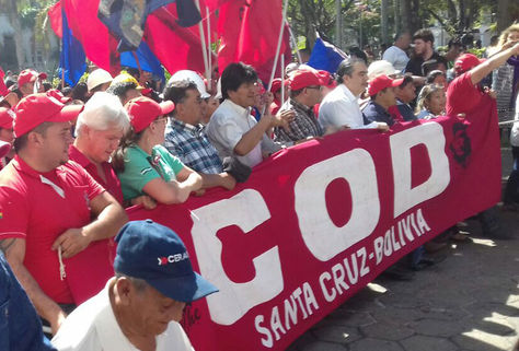 Evo Morales particip en la marcha de la COD en Santa Cruz por el