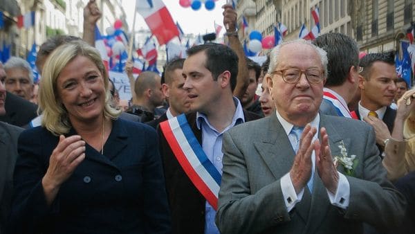 Marine y Jean Marie Le Pen, años atrás (Getty Images)