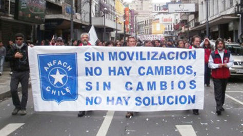 Protesta de los funcionarios aduaneros en Chile