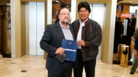 Esteban Silva y el presidente Evo Morales