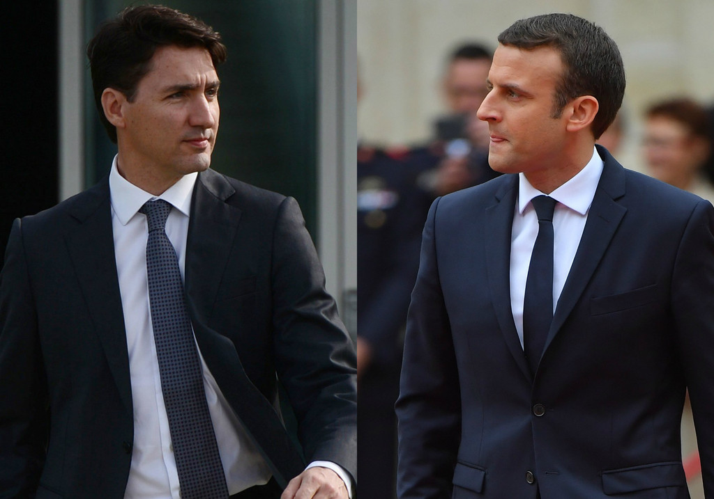 Justin Trudeau, Emmanuel Macron