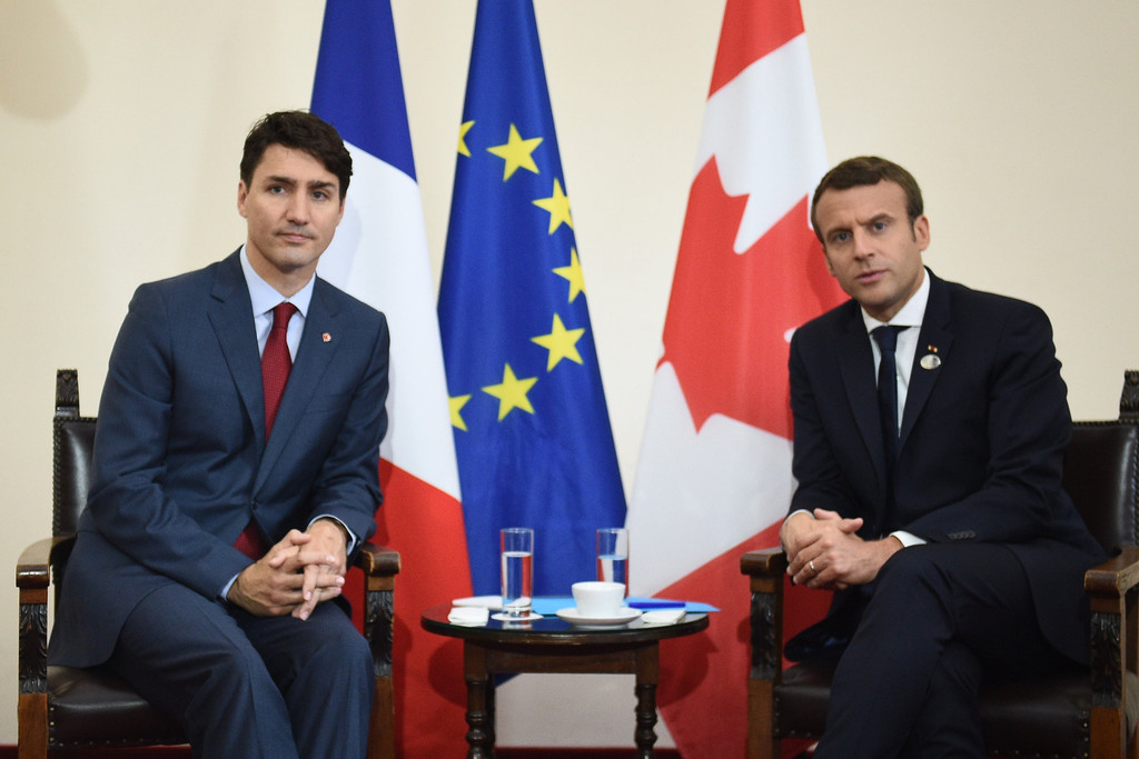 Justin Trudeau, Emmanuel Macron