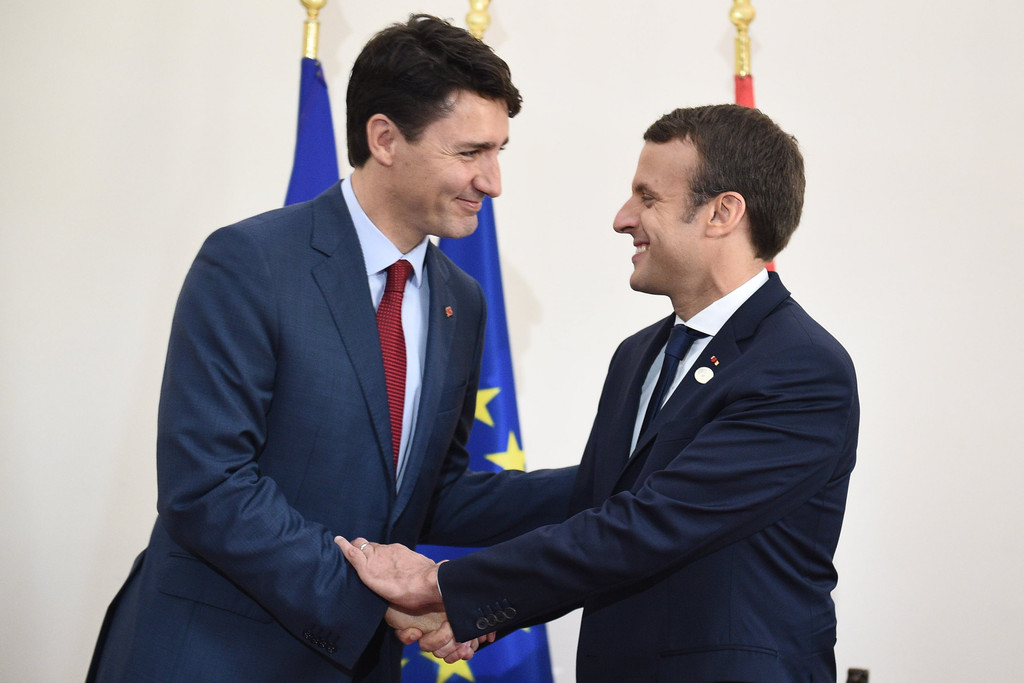 Justin Trudeau, Emmanuel Macron