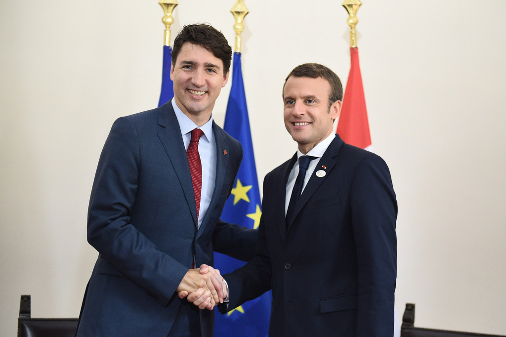 Justin Trudeau, Emmanuel Macron