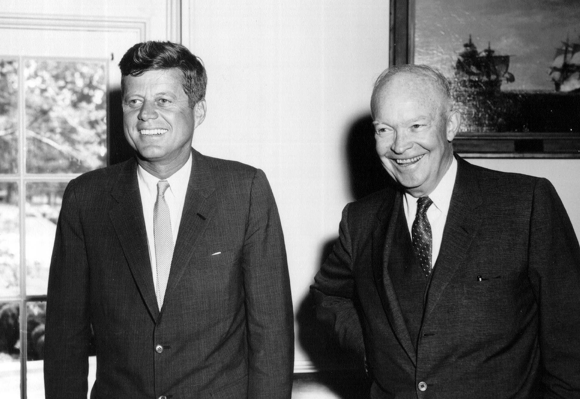 Kennedy junto al ex presidente Dwight Eisenhower