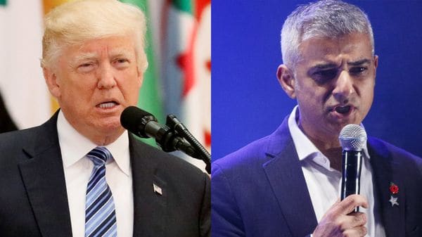 Donald Trump y Sadiq Khan, alcalde de Londres