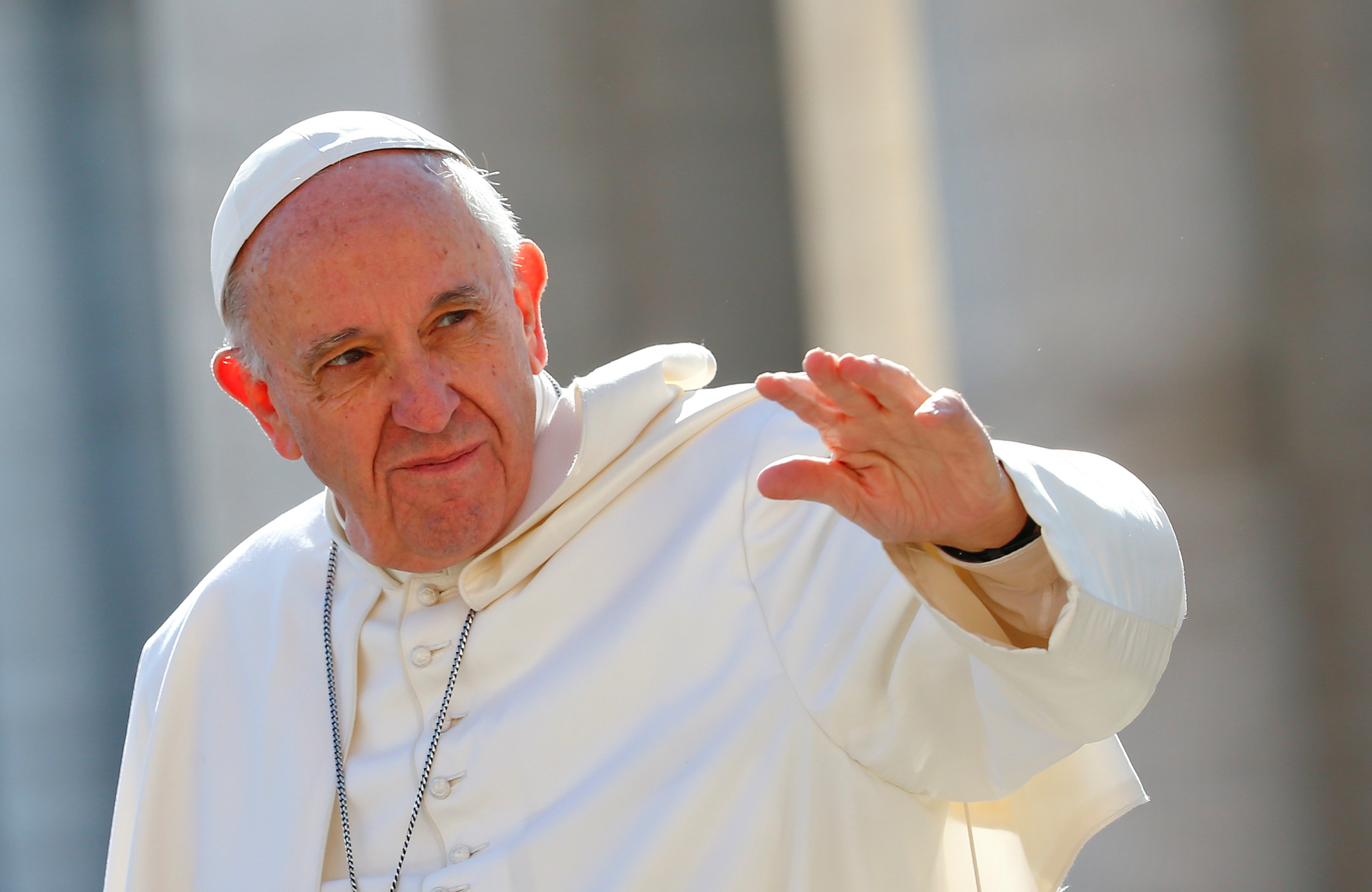 El Papa Francisco en la plaza San Pedro, en el Vaticano.REUTERS/Tony Gentile