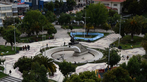 Vista aérea de la plaza Abaroa de La Paz.