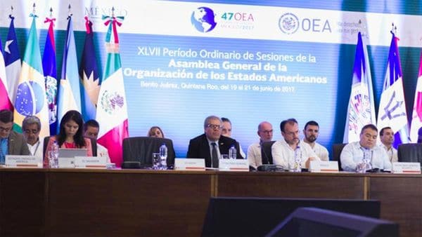 La sesión de cancilleres de la OEA se llevó a cabo en Cancún
