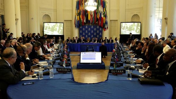 La reunión de cancilleres de la OEA del pasado 31 de mayo (Reuters)