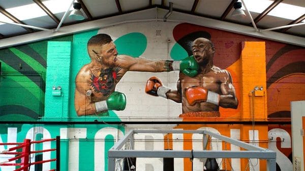 El mural pintado en el lugar de entrenamiento del irlandés
