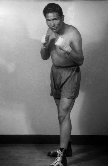 Un boxeador, en una imagen captada a finales de los años cincuenta.