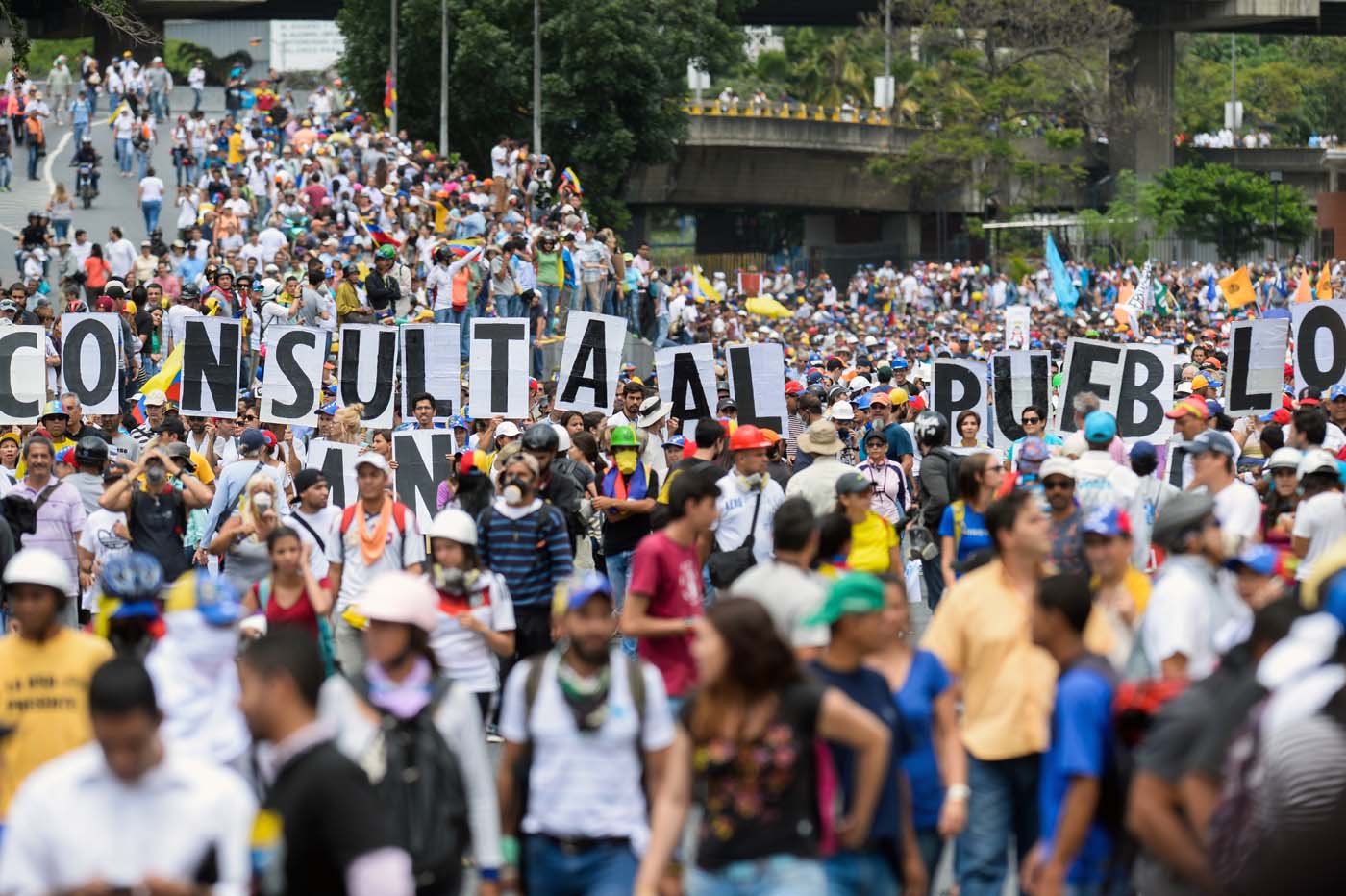 Marcha del 31 de marzo contra la Constituyente de Maduro. / AFP PHOTO / FEDERICO PARRA