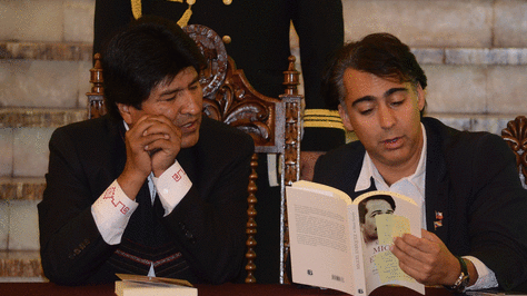 El presidente Evo Morales y Marco Enríquez-Ominami en octube de 2014