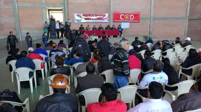 Ampliado de la COB en Sucre. | Foto: Correo del Sur