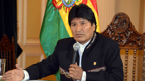 El presidente Evo Morales en conferencia de prensa en Palacio de Gobierno. 