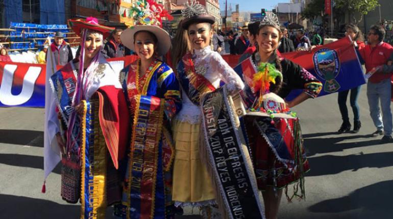 Bailarines en la entrada folclórica de la Universidad Mayor de San Andrés (UMSA) | Secretaría de Cultura de la Alcaldía de La Paz
