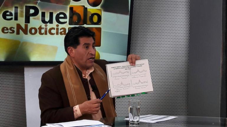 El ministro de Desarrollo Rural y Tierras, César Cocarico. | ABI
