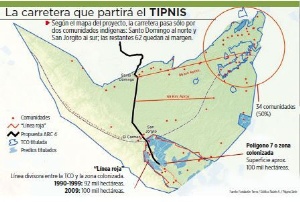 Actual trazo de ruta por TIPNIS está alejado de 64 comunidades