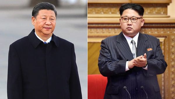 El presidente chino Xi Jinping y el líder de Corea del Norte, Kim Jong-un
