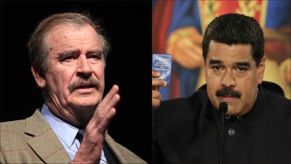 El ex presidente de México Vicente Fox y el mandatario venezolano Nicolás Maduro