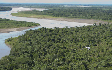 vista aérea del Territorio Indígena y Parque Nacional Isiboro Sécure (TIPNIS). 