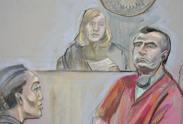 El boceto del artista Krentz Johnson en donde aparece Alvaro López Nuñez (EFE)