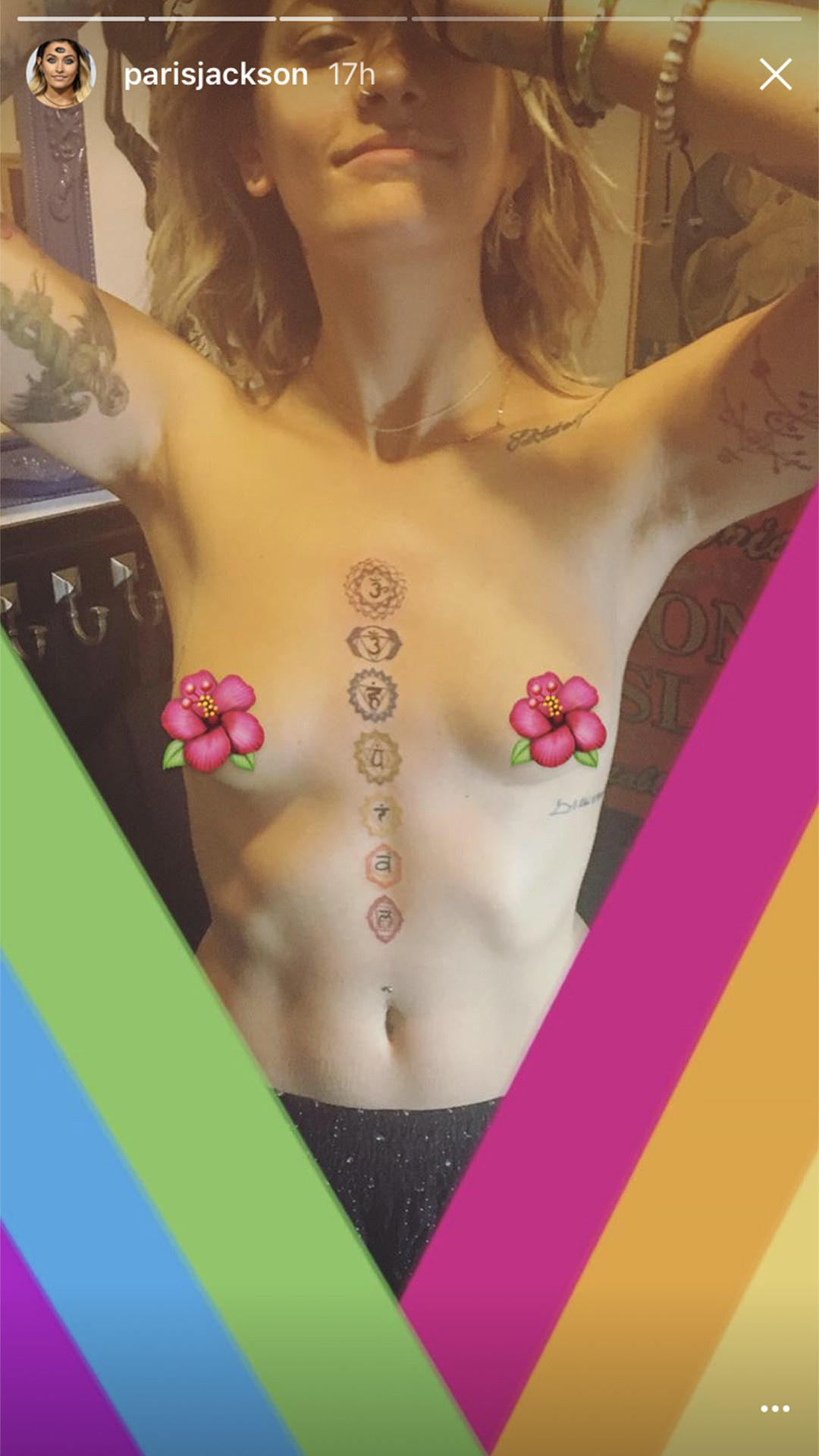 Paris Jackson, Topless, Tattoo