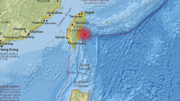 Se registra un sismo de magnitud 5,3 al sur de Taiwán