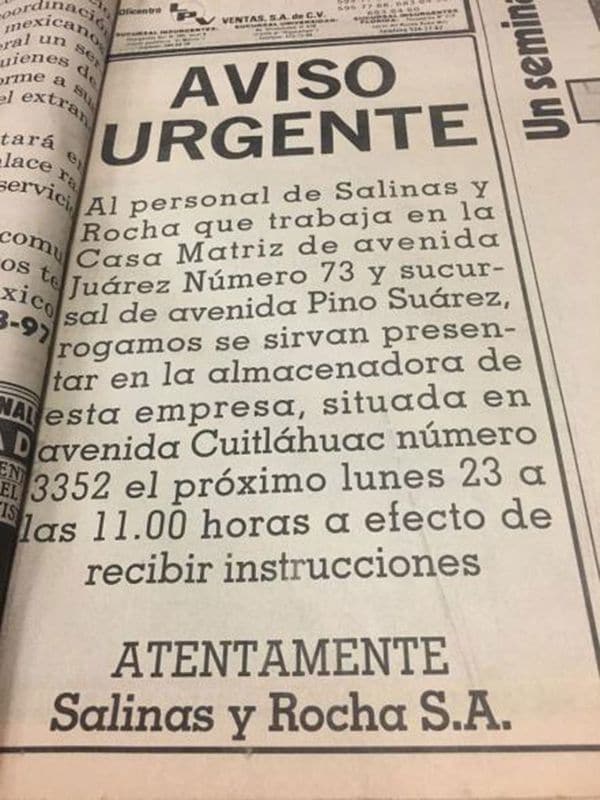 La publicación de El Universal, tras el terremoto de 1985