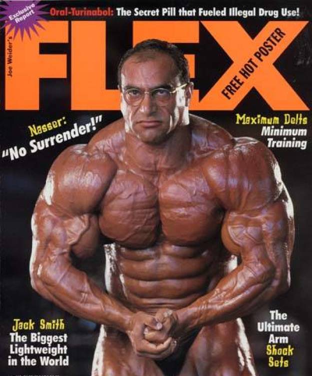 Foto: El Sonbaty en la portada de una popular revista de 'bodybuilding'.