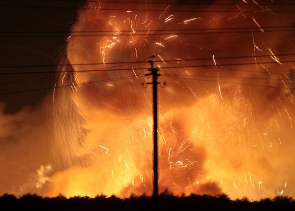 La explosiones comenzaron enla noche del marte. REUTERS/Yurii Basiuk