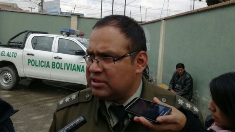 CAPITÁN JIMMY GONZALES, DIRECTOR DE LA FELCV DIO EL INFORME. FOTO: EDWIN APAZA.