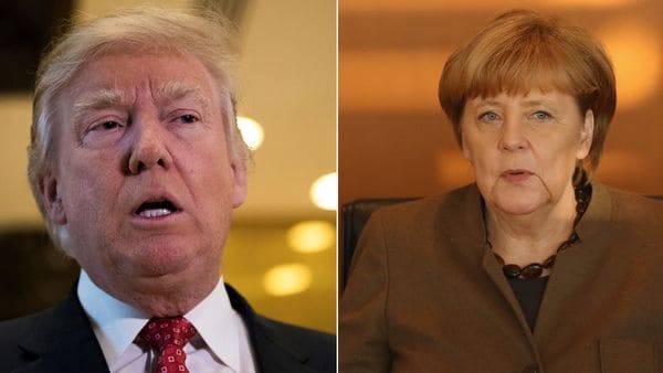 Donald Trump y Angela Merkel.