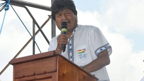 El presidente Evo Morales durante su discurso en Vallegrande. Foto. ABI