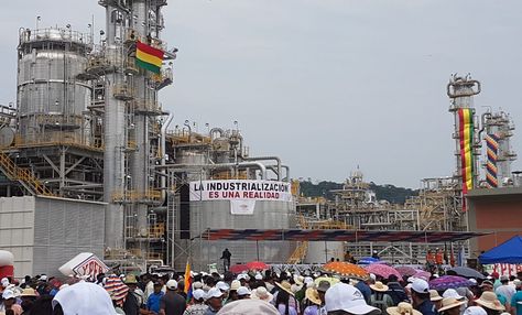La planta de urea y amoniaco inaugurada este jueves 14 de septiembre por el presidente Evo Morales. 