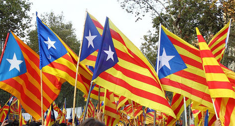 Banderas del independentismo de Cataluña.