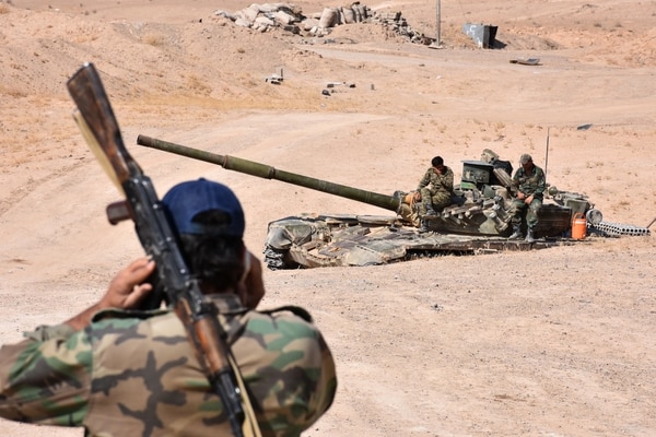 Soldados sirios en Bughayliyah, en el norte de Deir al Zur (AFP/ archivo)