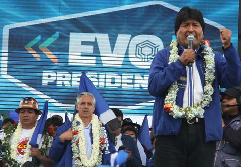 El presidente Evo Morales en una anterior campaña electoral. Foto: Archivo-La Razón