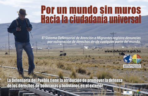 Una publicación de la Defensoría del Pueblo que promueve la nueva plataforma de denuncias de migrantes.
