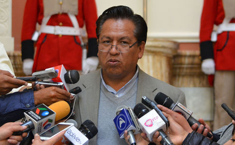 El ministro de la Presidencia, René Martínez, informe sobre la reunión de gabinete. Foto:ABI