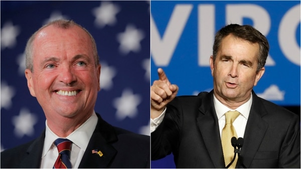 El nuevo gobernador de New Jersey Phil Murphy y el de Virginia Ralph Northam