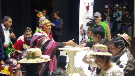 El presidente Evo Morales en Potosí durante la entrega de recursos Bolivia cambia Evo cumple. Foto: Ministerio de Comunicación