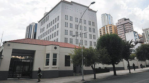 La embajada de Estados Unidos en la avenida Arce de La Paz. 