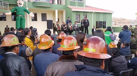 El presidente Evo Morales en entrega de infraestructura policial en Potosí. Foto:Ministerio de Comunicación