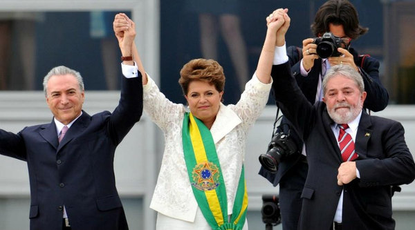 Michel Temer, Dilma Rousseff y Lula da Silva